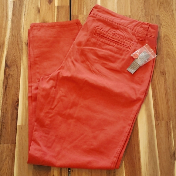 jcpenney Pants - JCP Boyfriend Chino Crop Coral Pants - Size 10